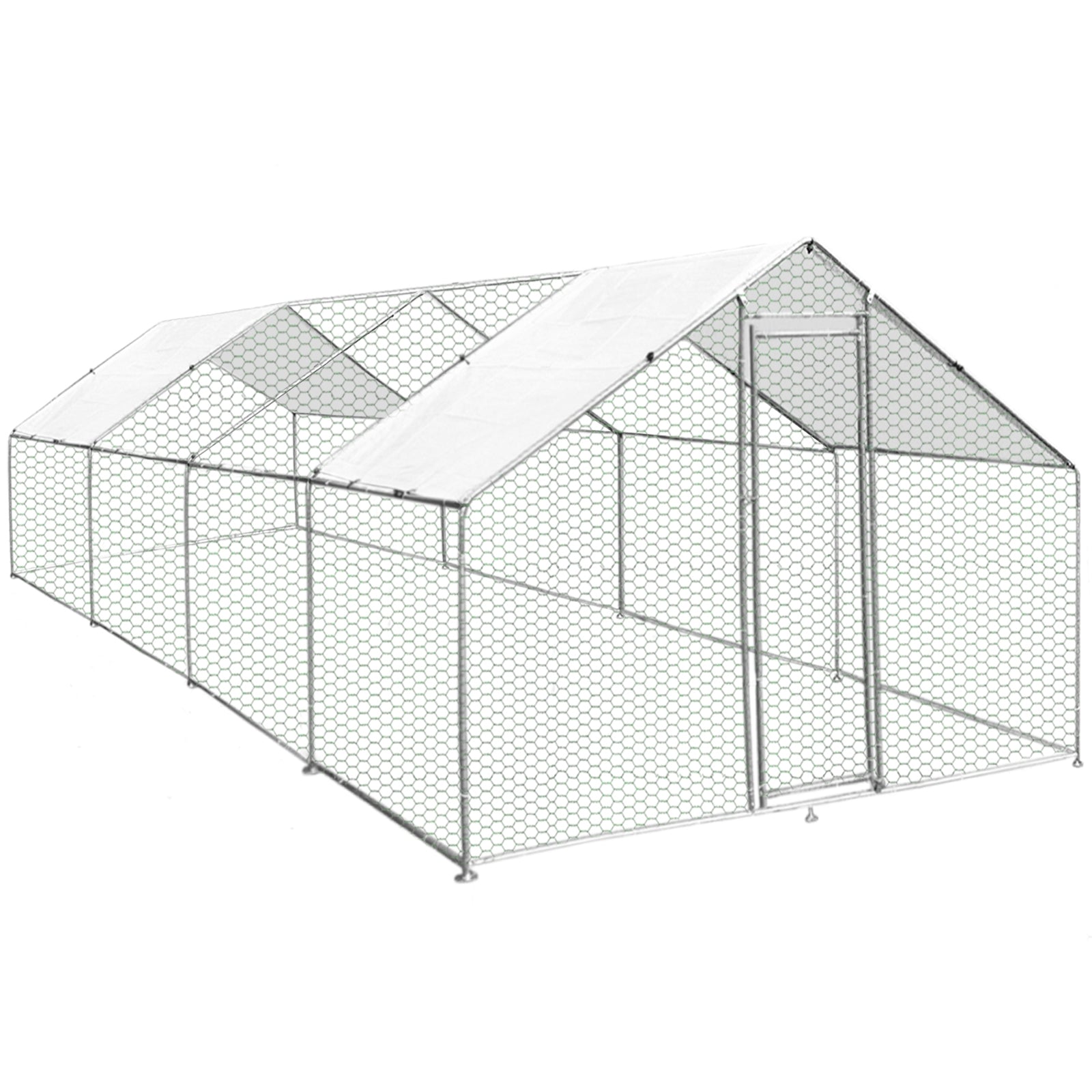 foto del prodotto gabbia pollaio recinto recinzione box inox da galline pollame polli 4m x 8m x 2m