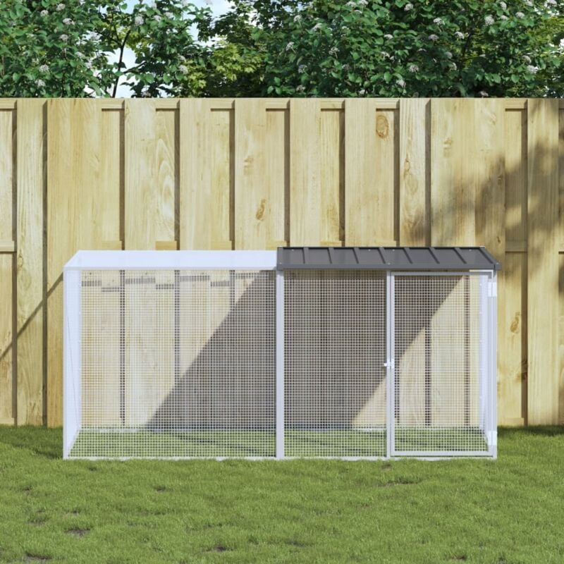 foto del prodotto gabbia polli con tetto antracite 203x98x90 cm acciaio zincato vidaxl