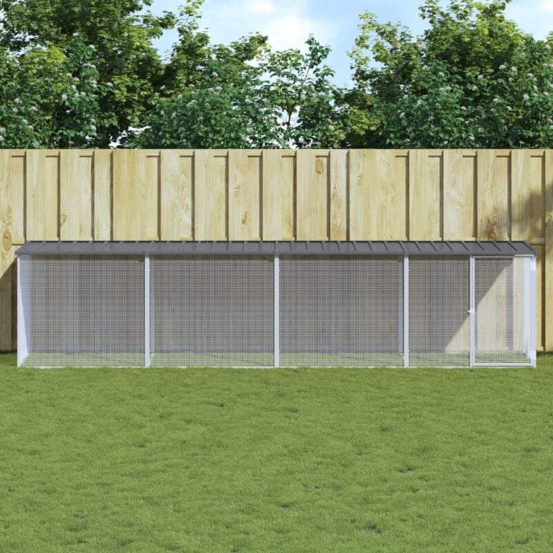 foto del prodotto gabbia polli con tetto antracite 403x98x90 cm acciaio zincato vidaxl