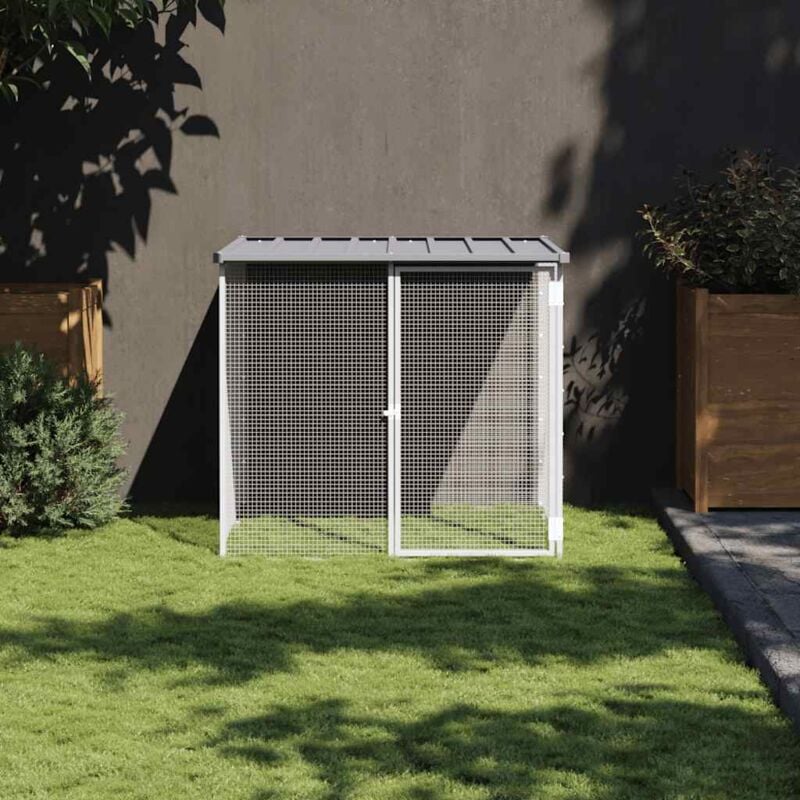 foto del prodotto gabbia polli tetto grigio chiaro 103x98x90 cm acciaio zincato - vidaxl