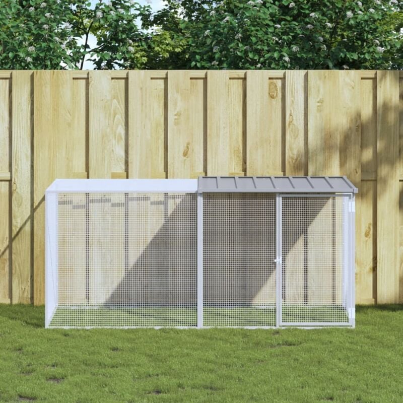 foto del prodotto gabbia polli tetto grigio chiaro 203x98x90 cm acciaio zincato vidaxl