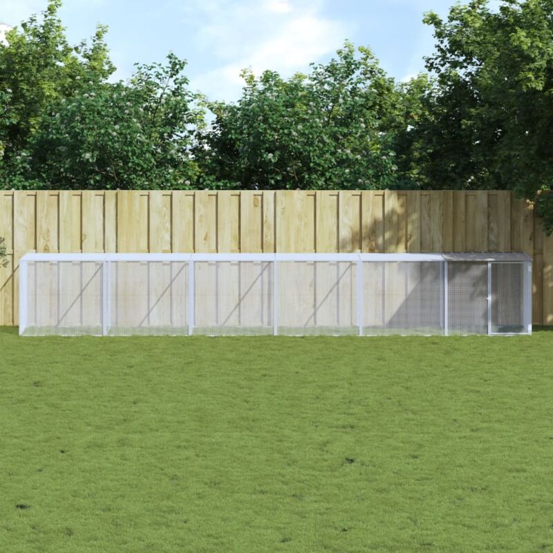 foto del prodotto gabbia polli tetto grigio chiaro 603x98x90 cm acciaio zincato vidaxl