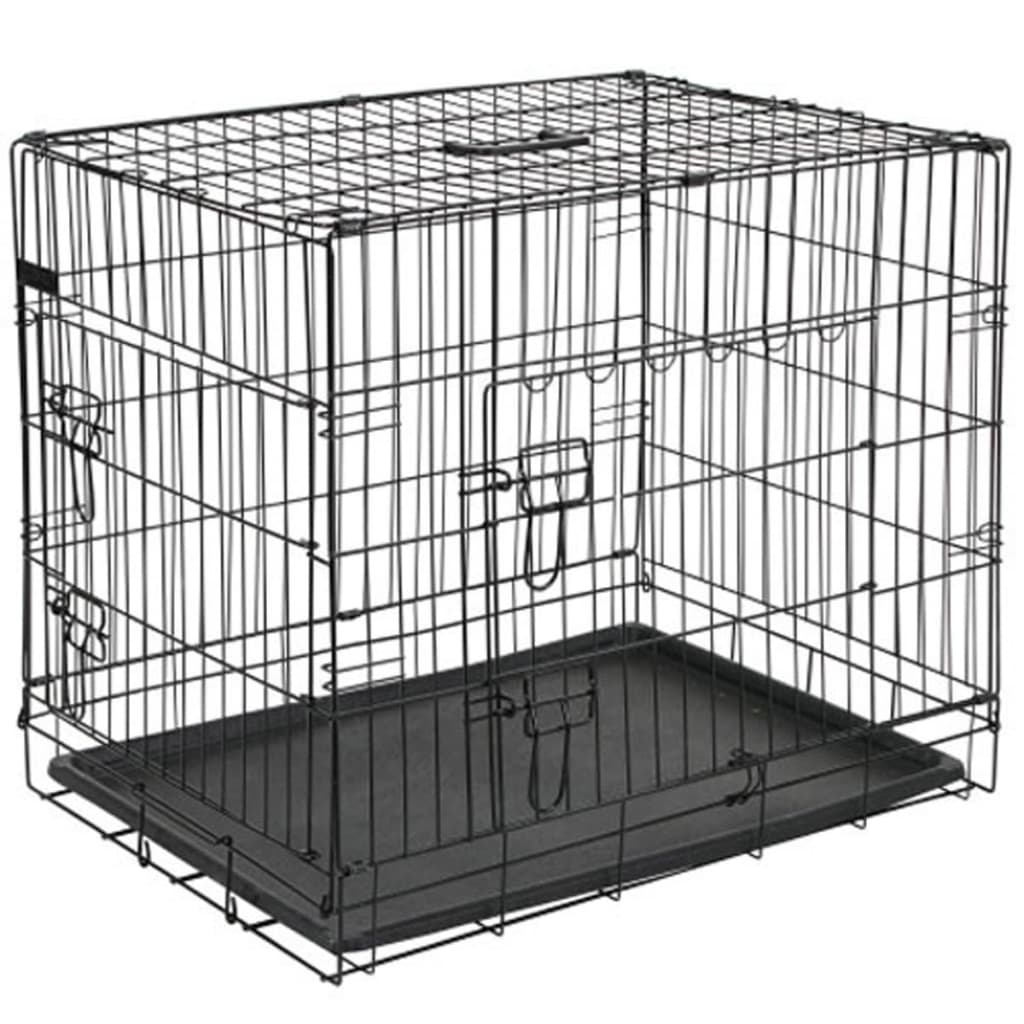 foto del prodotto gabbia trasporto per cani in metallo 92,5x57,5x64 cm nera 15003cod mxl 129578