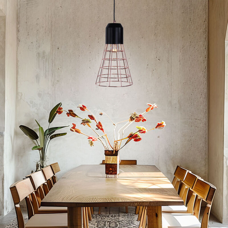 foto del prodotto gabbia vintage lampada a sospensione a sospensione sala da pranzo cucina lampada a sospensione rame
