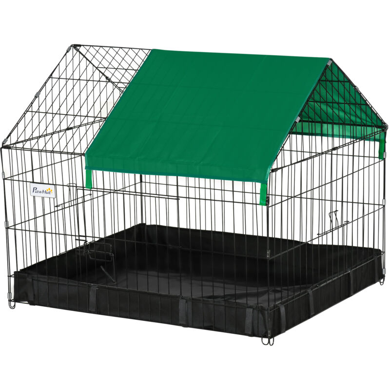 foto del prodotto gabbietta per animali in metallo e tessuto oxford, 90x75x75cm pawhut