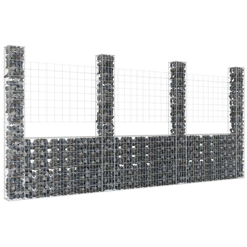 foto del prodotto gabbione a u con 4 pali in ferro 380x20x200 cm vidaxl 684817