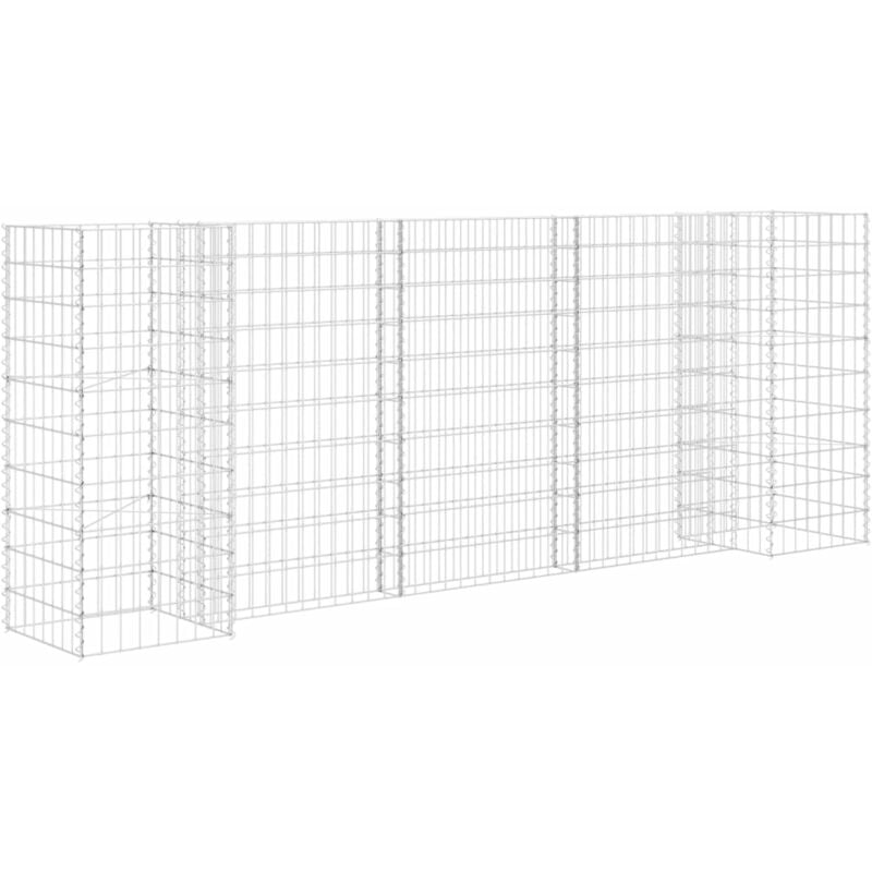 foto del prodotto gabbione fioriera ad h in filo di acciaio 260x40x100 cm vidaxl