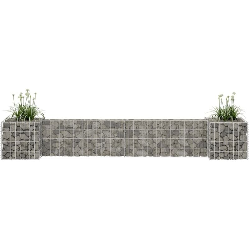 foto del prodotto gabbione fioriera ad h in filo di acciaio varie dimensioni dimensioni 260 x 40 x 40 cm