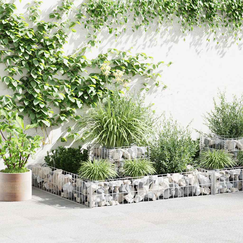 foto del prodotto gabbione fioriera in acciaio zincato 120x120x20 cm cod mxl 11693