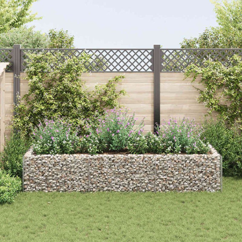 foto del prodotto gabbione letto rialzato da giardino in acciaio 270x90x50 cm vidaxl