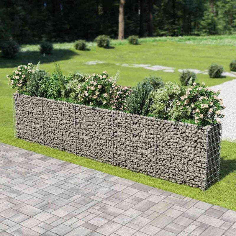 foto del prodotto gabbione letto rialzato in acciaio zincato 450x50x100 cm cod mxl 66961