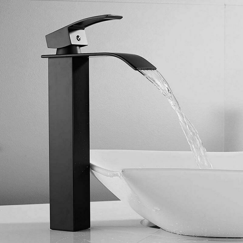 foto del prodotto gabrielle rubinetto a cascata con beccuccio alto, miscelatore monoforo per lavabo, miscelatore monocomando per lavabo in rame, miscelatore per