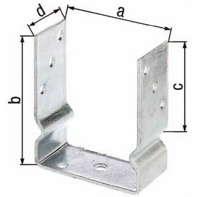 foto del prodotto gah alberts 217648 supporto per palo a u, da avvitare o da inserire nel calcestruzzo, zincato a caldo, larghezza netta 121 mm