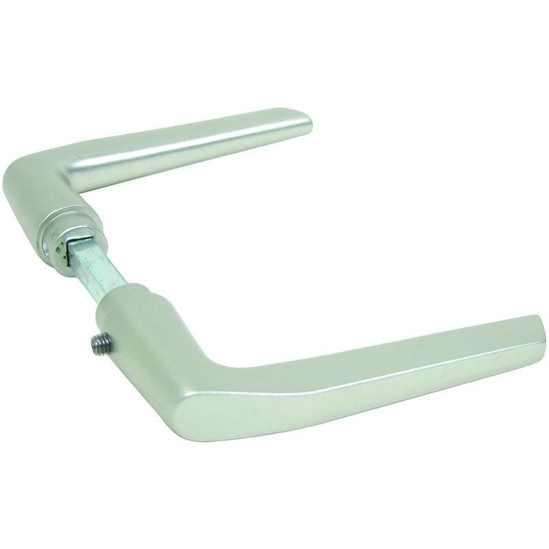 foto del prodotto gah alberts maniglia a doppia leva quadrata da 8 mm per porte in alluminio anodizzato argento di spessore da 30 a 40 mm - 412647