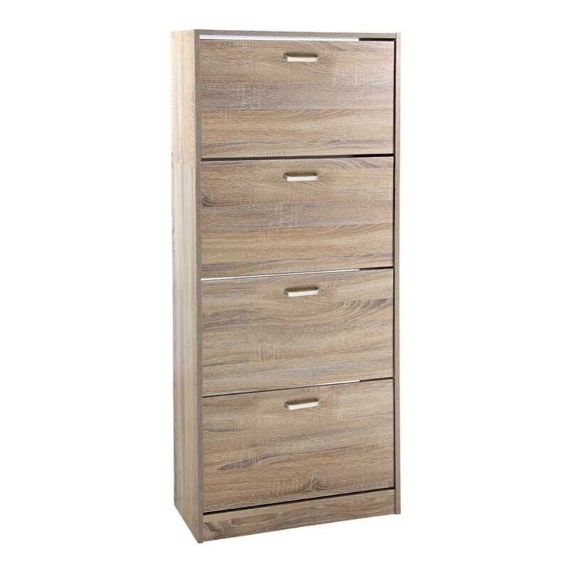foto del prodotto gaia scarpiera 4 ante a ribalta in legno 63 x 24 x 150 cm colore rovere