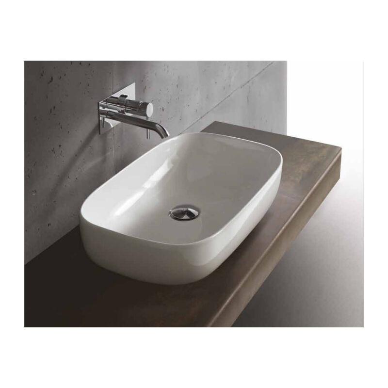 foto del prodotto galassia lavabo dream appoggio cm. 50x38 bianco lucido di ceramica