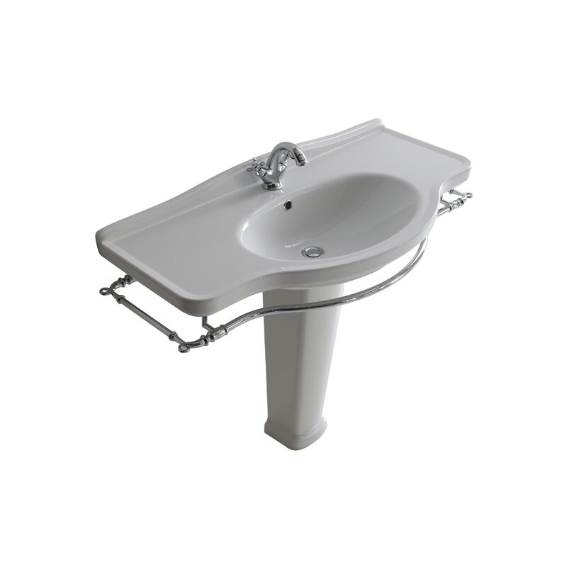 foto del prodotto galassia lavabo ethos sospeso su colonna o su mobile cm. 110x52 monoforo