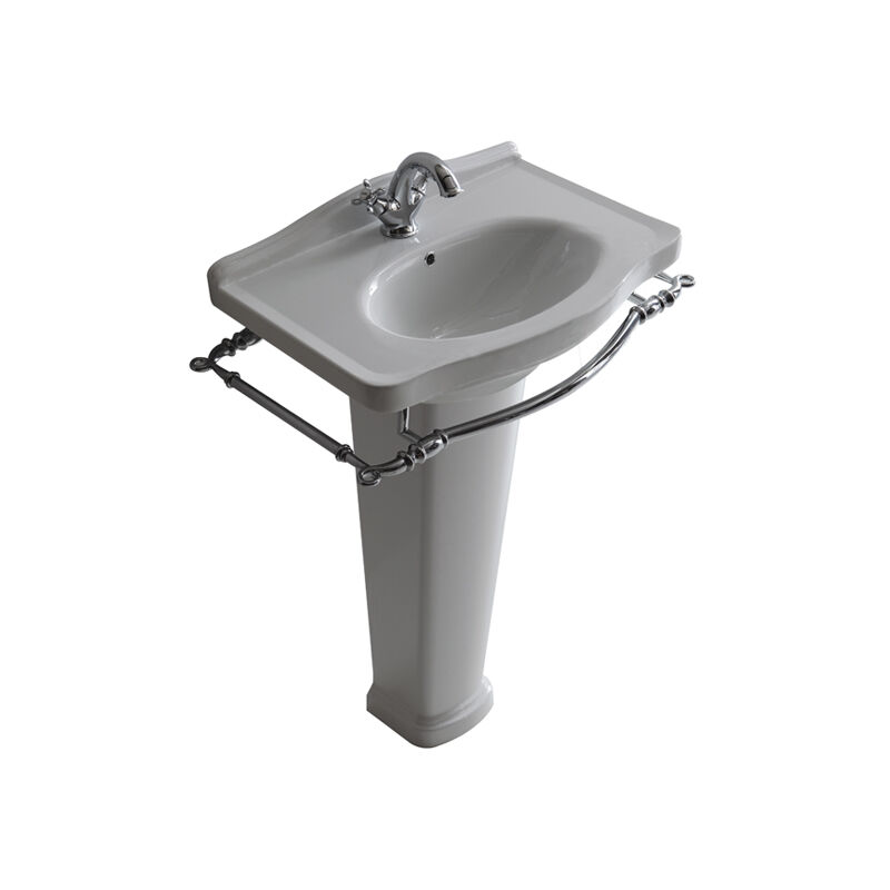 foto del prodotto galassia lavabo ethos sospeso su colonna o su mobile cm. 65x44 monoforo