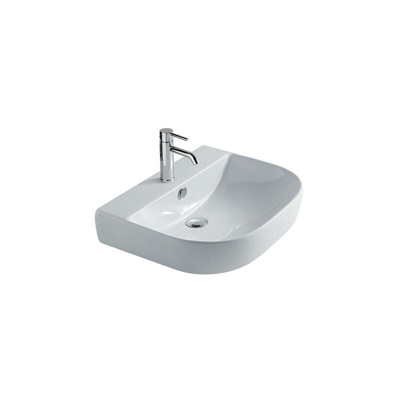 foto del prodotto galassia lavabo m2 appoggio cm. 60x48 semicircolare in ceramica bianco di