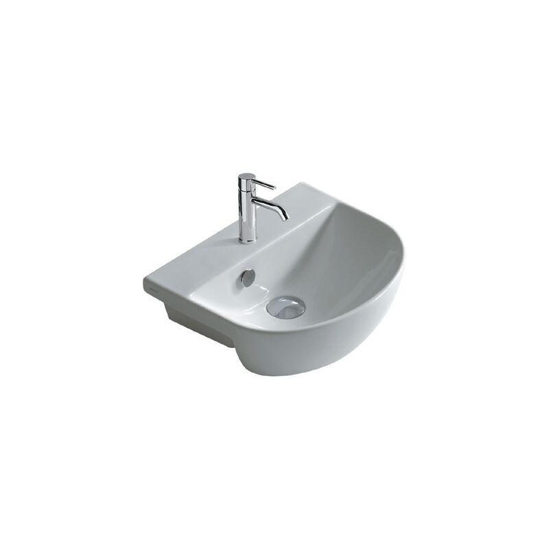 foto del prodotto galassia lavabo m2 semincasso salvaspazio cm. 43x35 in ceramica bianco