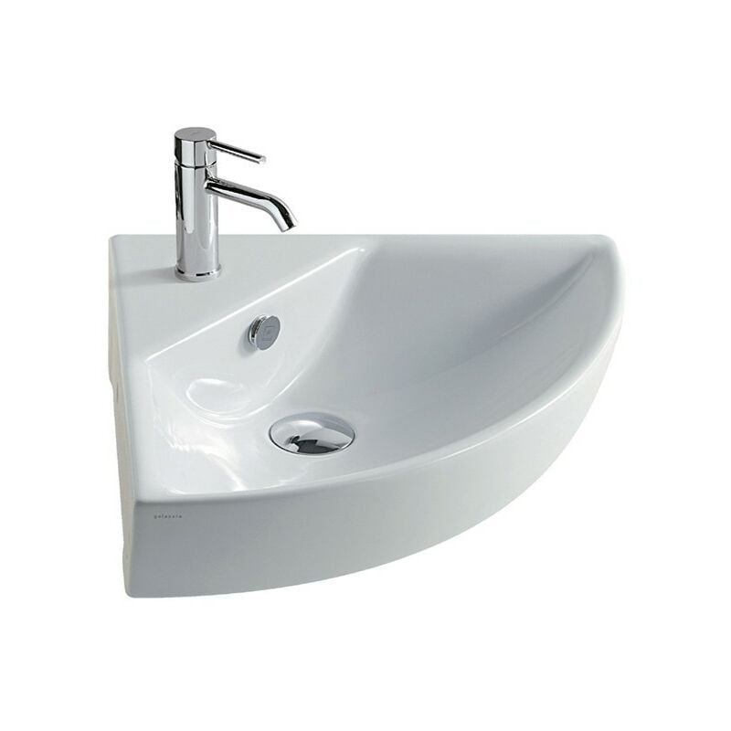 foto del prodotto galassia lavabo m2 sospeso cm. 45x45 angolare bianco lucido di ceramica