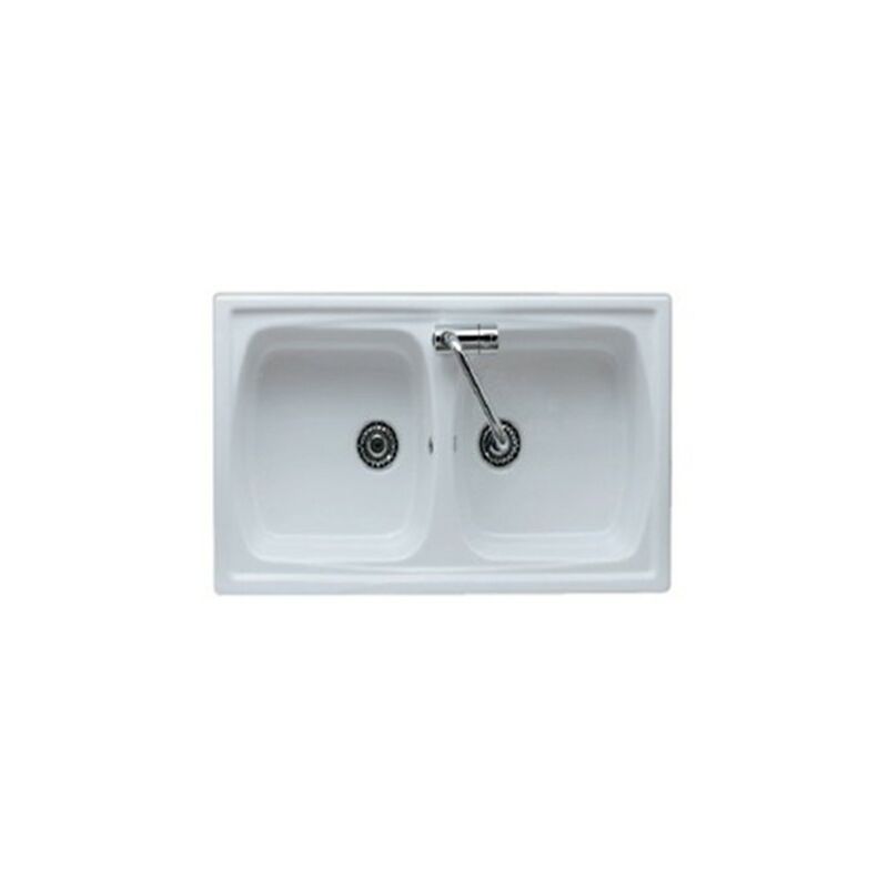 foto del prodotto galassia lavello cucina 2 vasche incasso 86x50 in ceramica reversibile
