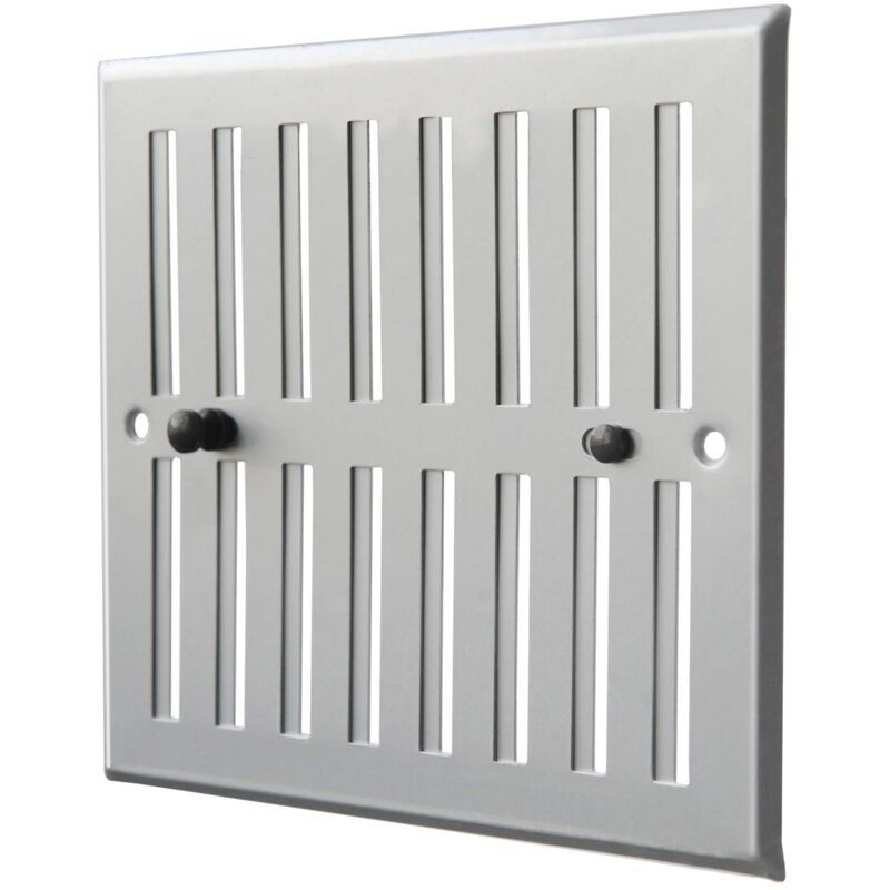 foto del prodotto gald1917 griglia di ventilazione rettangolare in alluminio con dosatore e pomello metallico, dimensioni 190x168 mm la ventilazione