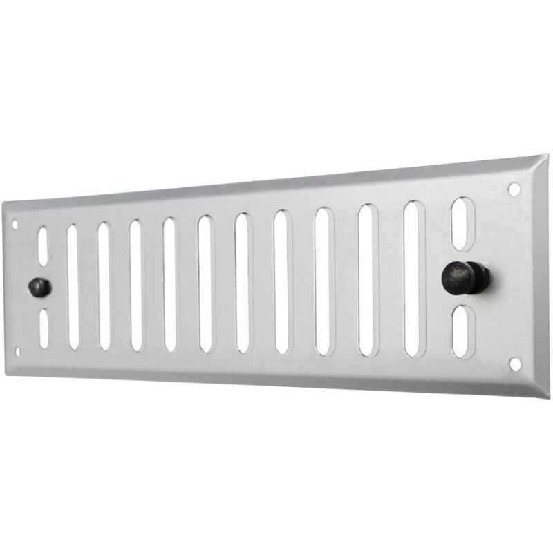foto del prodotto gald2407 griglia di ventilazione rettangolare in alluminio con dosatore e pomello metallico, dimensioni 240x70 mm la ventilazione