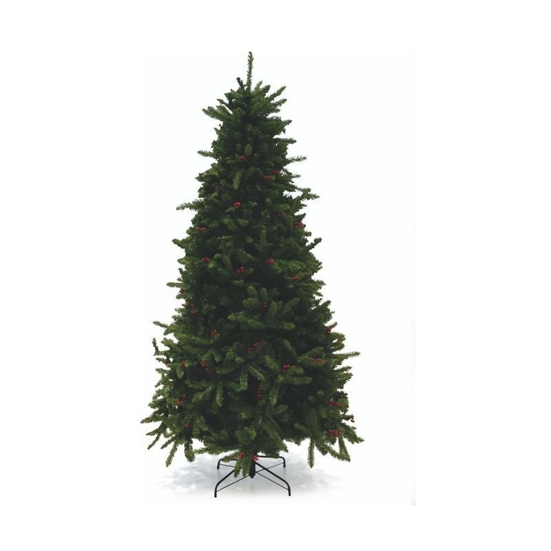 foto del prodotto galileo albero di natale nevada con bacche 240 cm 1600 rami in pvc