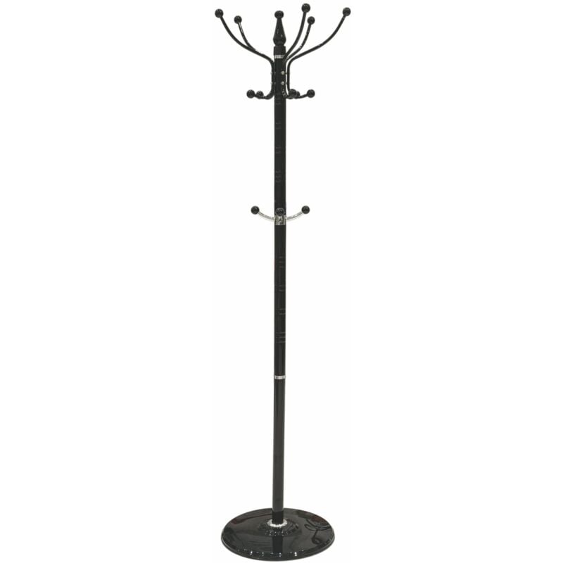 foto del prodotto galileo appendiabiti con ganci nero in ferro 40 x h. 167 cm 6 ganci