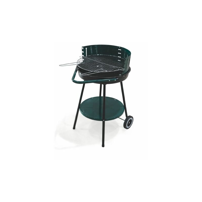 foto del prodotto galileo barbecue con ruote rotondo in metallo e acciaio inox 51x84.5 cm