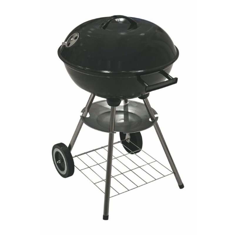 foto del prodotto galileo casa barbecue tondo con coperchio e 2 ruote 44,5 x h 69 nero