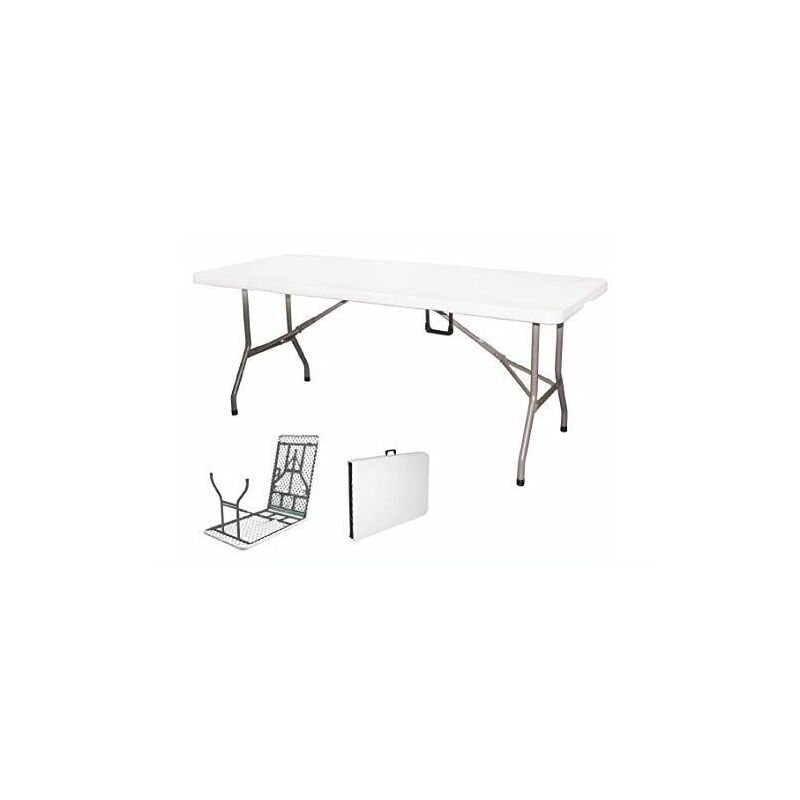 foto del prodotto galileo tavolo picnic birreria pieghevole valigetta bianco 181x74x74 cm usato come nuovo