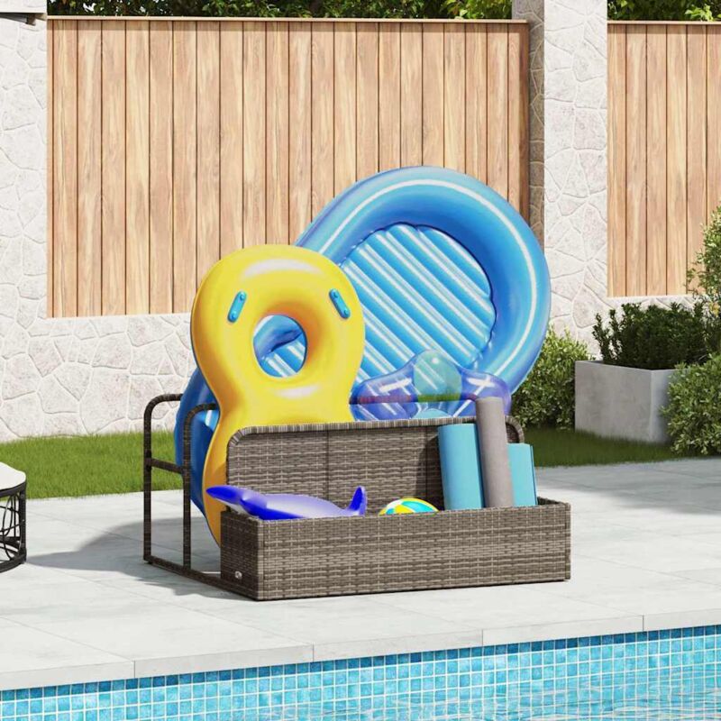 foto del prodotto galleggiante a bordo piscina grigio 110x100x57 cm in polyrattan vidaxl