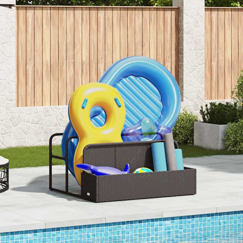 foto del prodotto galleggiante a bordo piscina nero 110x100x57 cm in polyrattan vidaxl