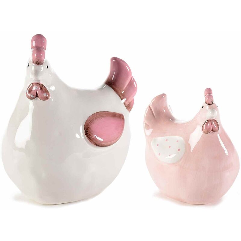 foto del prodotto galline decorative in ceramica dipinta a mano decorazione per casa e cucina idea regalo per pasqua set da 4