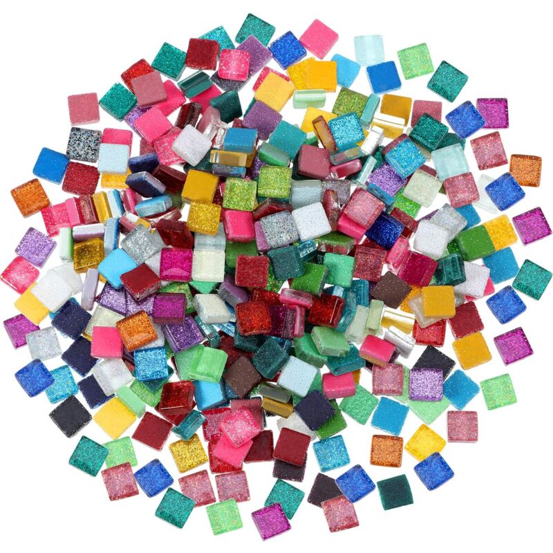 foto del prodotto galozzoit mosaico 400 pezzi 300 g tessere di mosaico colori assortiti mosaico di cristallo brillante decorazione della casa per forniture