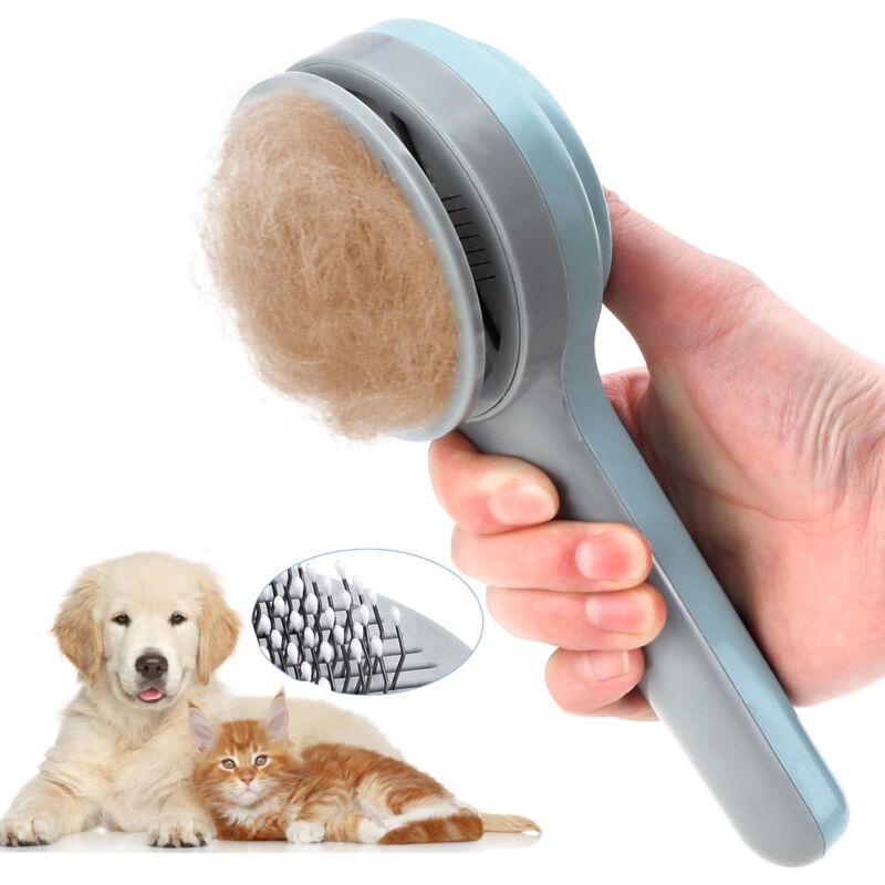 foto del prodotto galozzoit spazzola e pettine per cani, spazzola per gatti, spazzola per gatti spazzola per gatti autopulente rimuovi sottopelo spazzola per cani