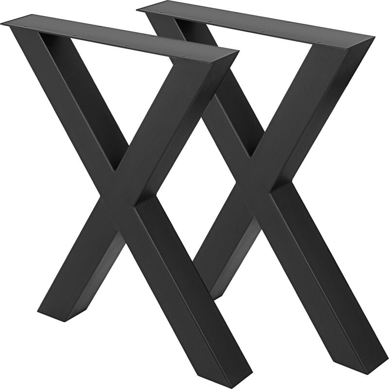 foto del prodotto gamba da tavolo nero, gamba tavolino e scrivania in acciaio forma di x, gamba per tavolo in metallo 720 x 760 mm con capacita da 1000 kg per
