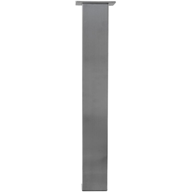 foto del prodotto gamba da tavolo quadrata in acciaio inox spazzolato argento 100 x 100 x 720 mm