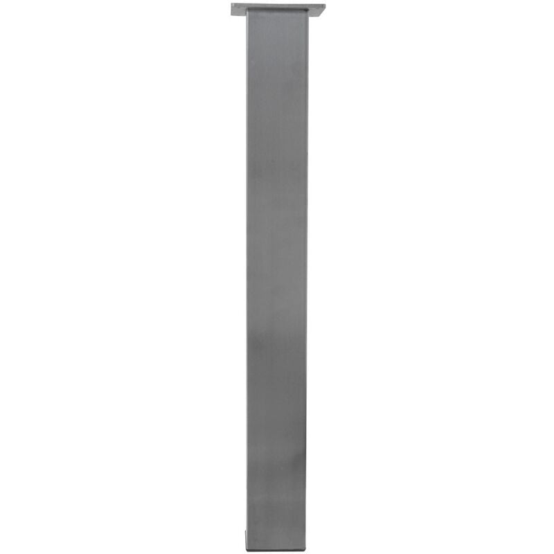 foto del prodotto gamba da tavolo quadrata in acciaio inox spazzolato argento 80 x 80 x 720 mm