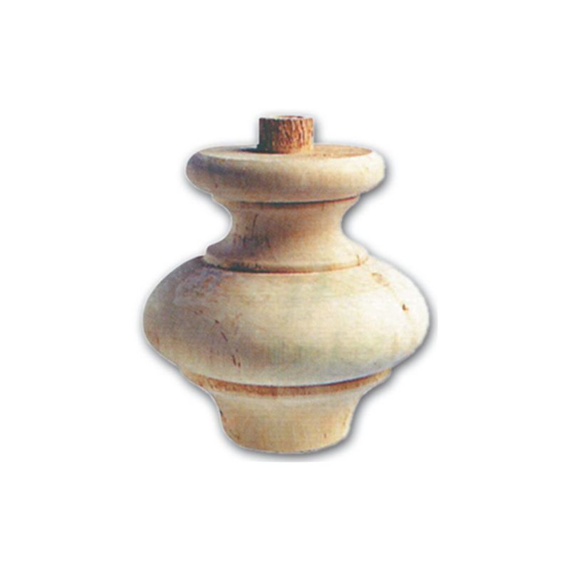 foto del prodotto gamba per mobili a cipolla in legno di ontano tornito 118x118 mm art. 03.0031