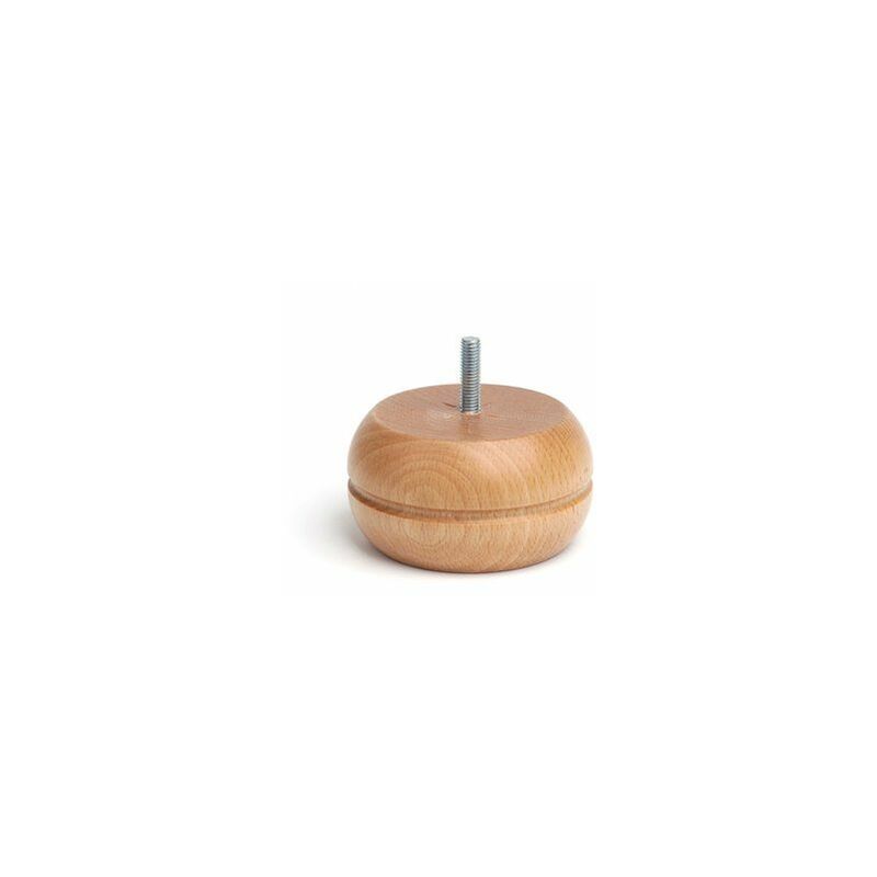 foto del prodotto gamba tonda in legno di faggio laccata trasparente color faggio mod.459. 9x5cm rei