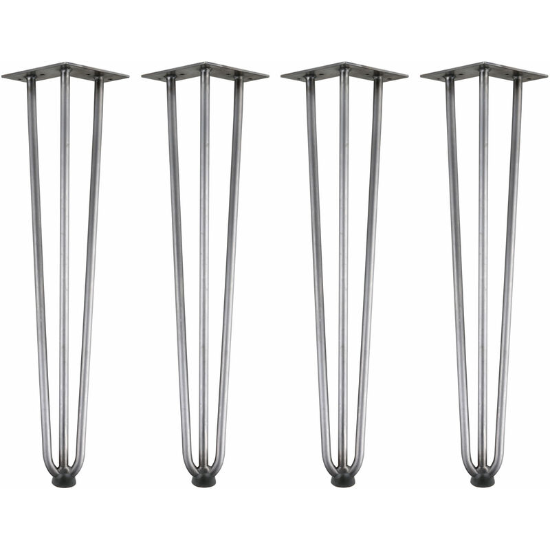 foto del prodotto gambe a forcella, set di 4, 60 cm, acciaio grezzo, gambe da tavolo in acciaio 3 montanti zelsius