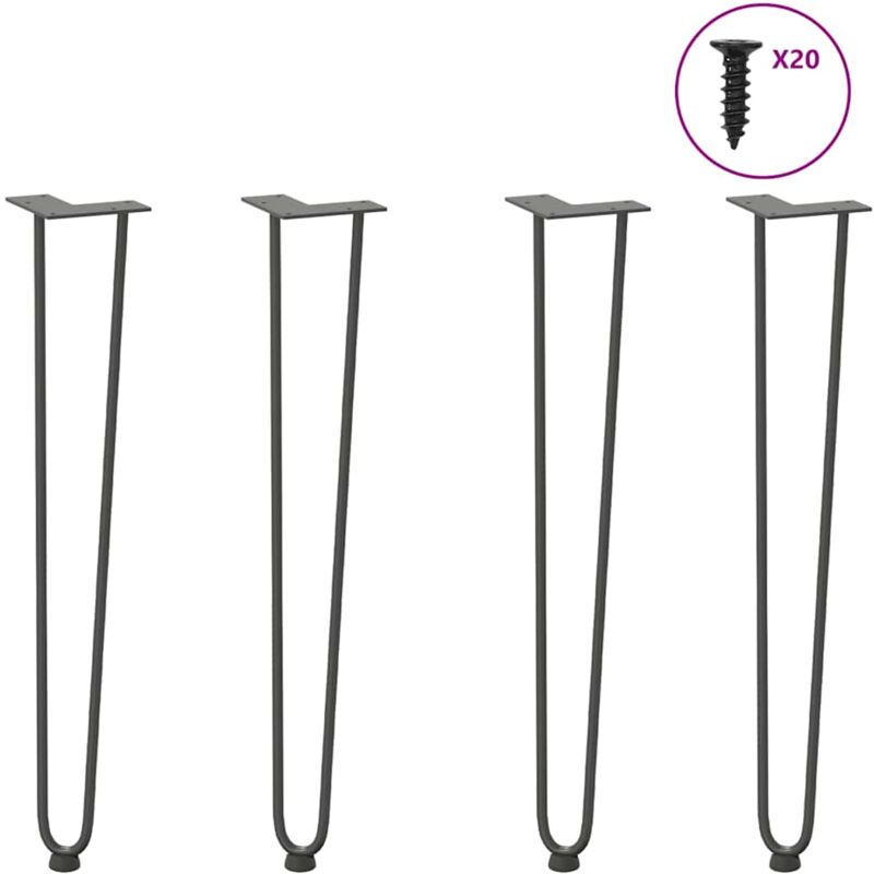 foto del prodotto gambe a forcina per tavoli consolle 4 pz antracite 72 cm acciaio massiccio vidaxl