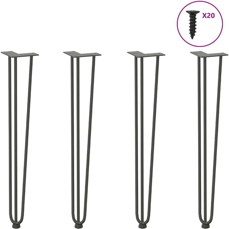 foto del prodotto gambe a forcina per tavoli consolle 4 pz antracite 72 cm acciaio massiccio vidaxl