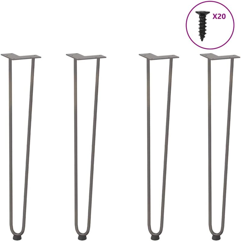 foto del prodotto gambe a forcina per tavoli consolle 4 pz in acciaio naturale 72 cm in acciaio massiccio vidaxl