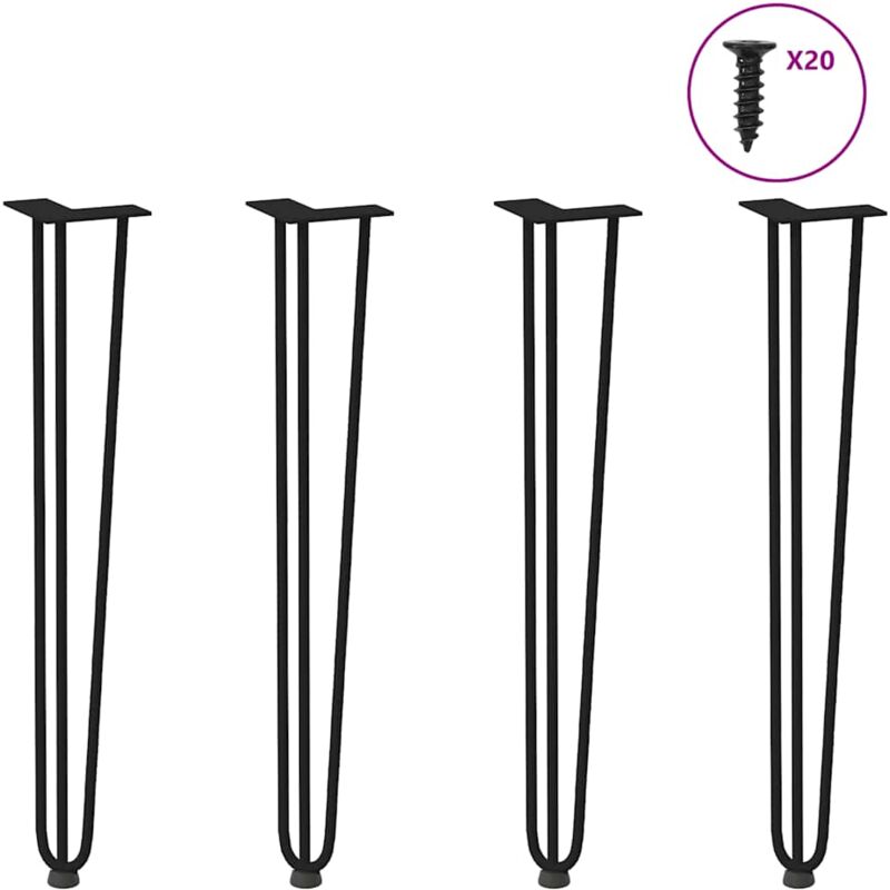 foto del prodotto gambe a forcina per tavoli consolle 4 pz nero 72 cm acciaio massiccio vidaxl