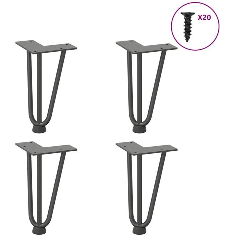 foto del prodotto gambe a forcina per tavolino 4 pz antracite 20 cm acciaio massiccio vidaxl
