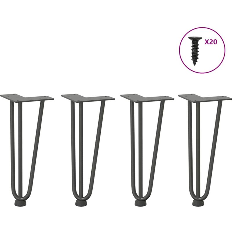 foto del prodotto gambe a forcina per tavolino 4 pz antracite 30 cm acciaio massiccio vidaxl